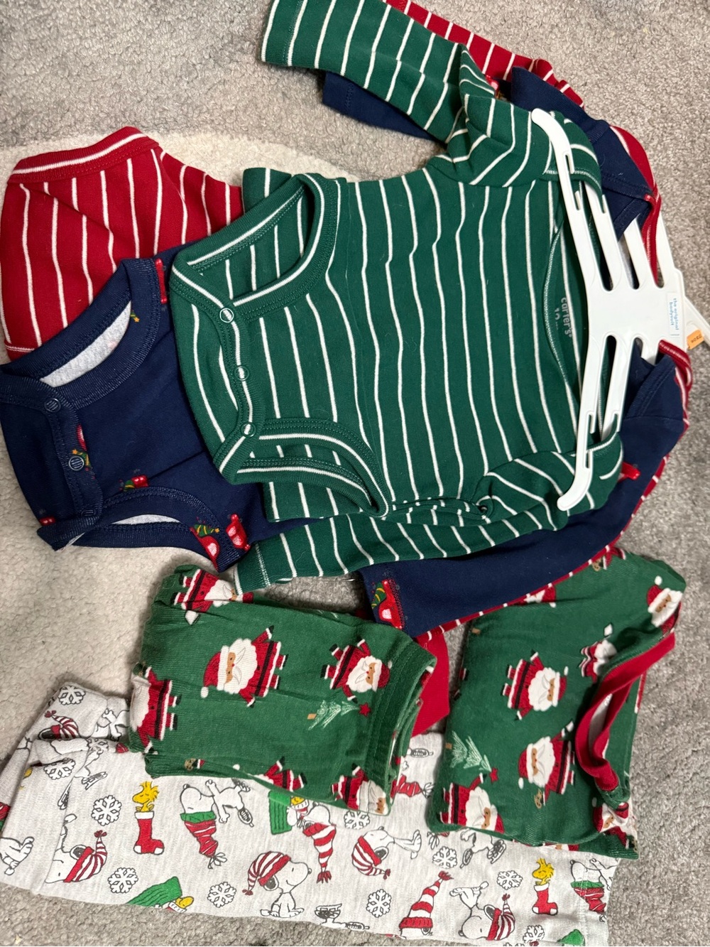 12m Kids Green Stripe Cotton Pajama Set
